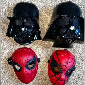 Black and Red Character Masks Set